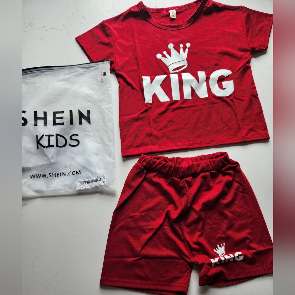 Shein 2Pc Shorts and T "King" 3/4T